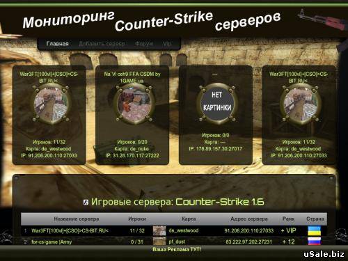 Мониторинг серверов cs 1.6